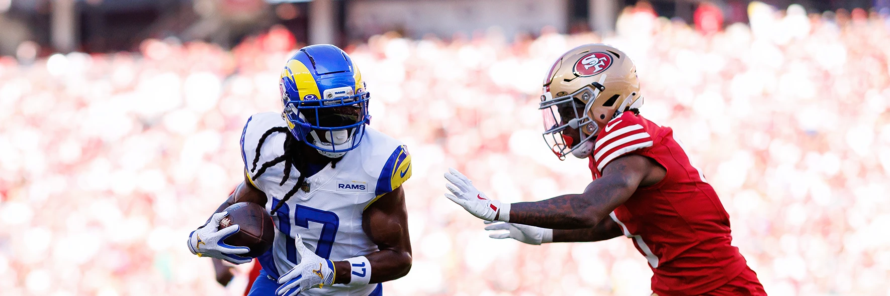 NFL Melbourne Game Players from the LA Rams and San Francisco 49ers playing an NFL match