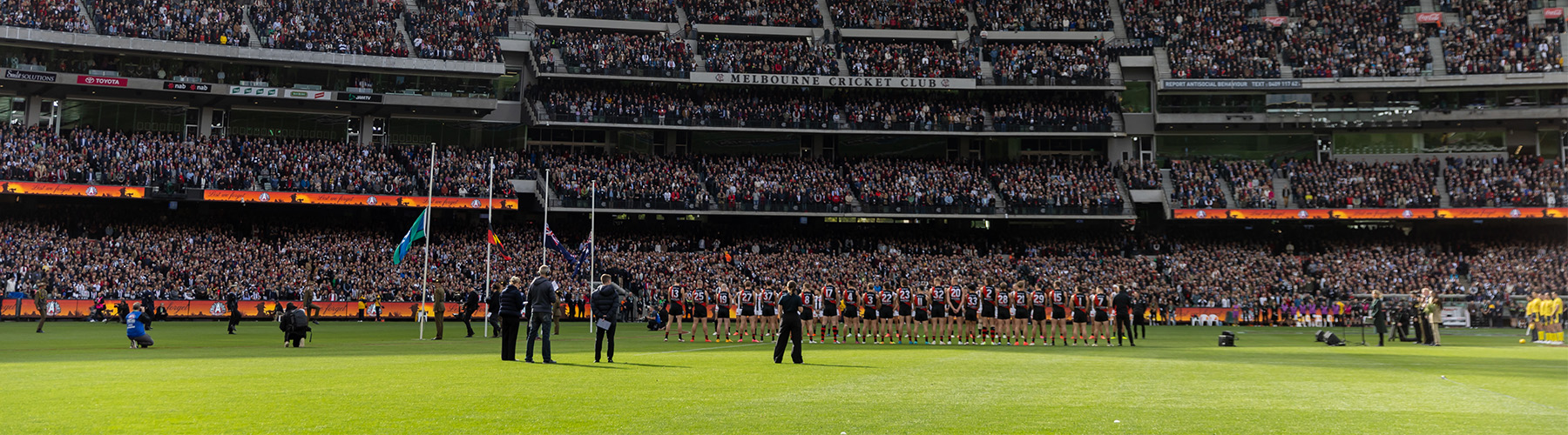 The MCG field on ANZAC Day