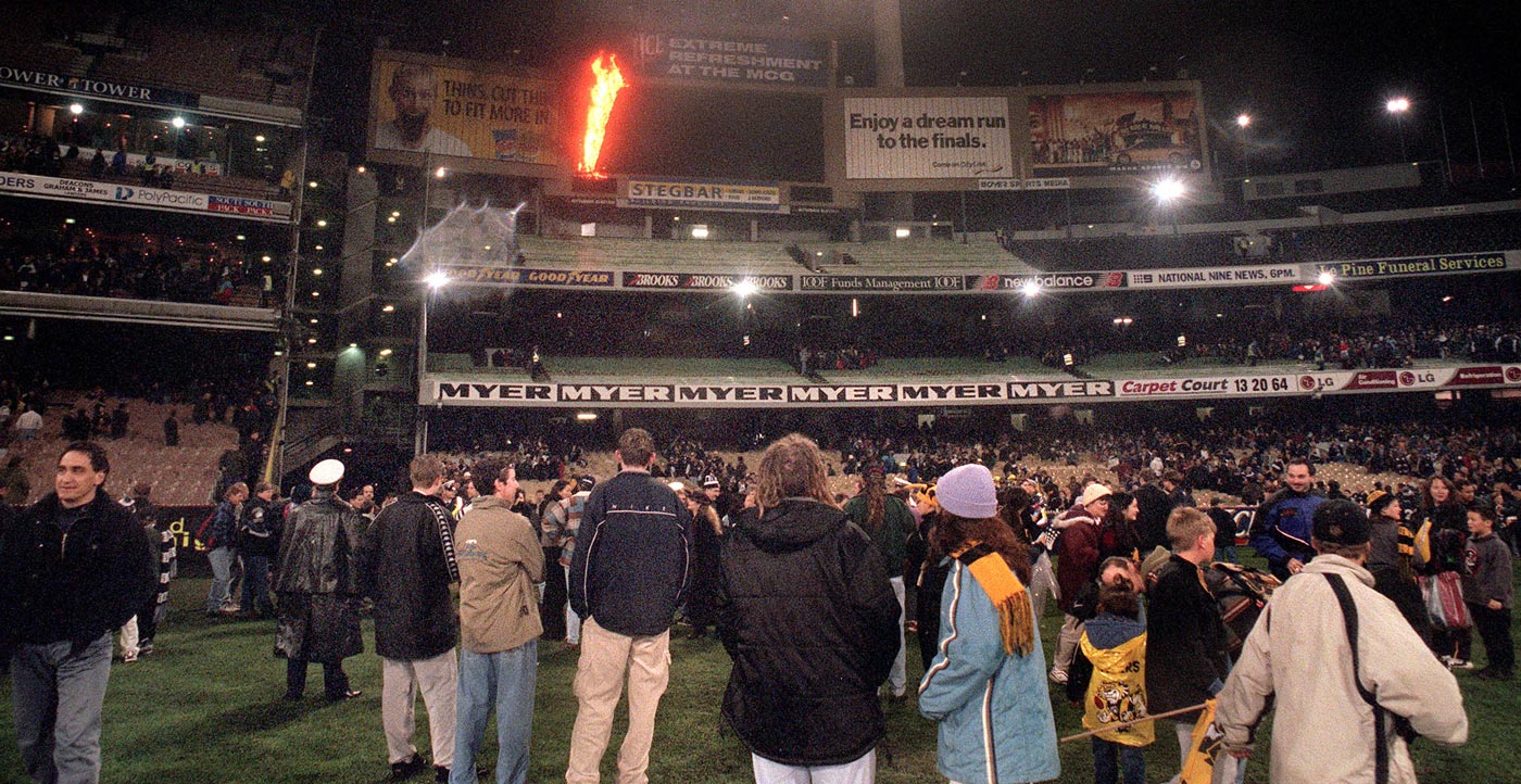 On This Day Mcg Scoreboard Catches Fire