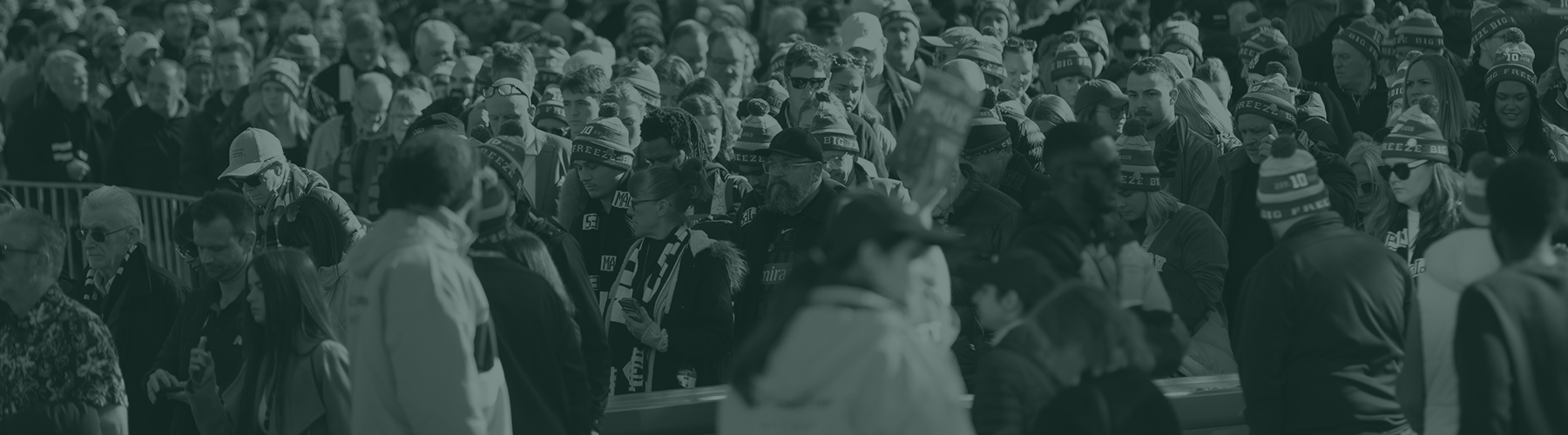 Security stands adjacent to a crowd of event goers