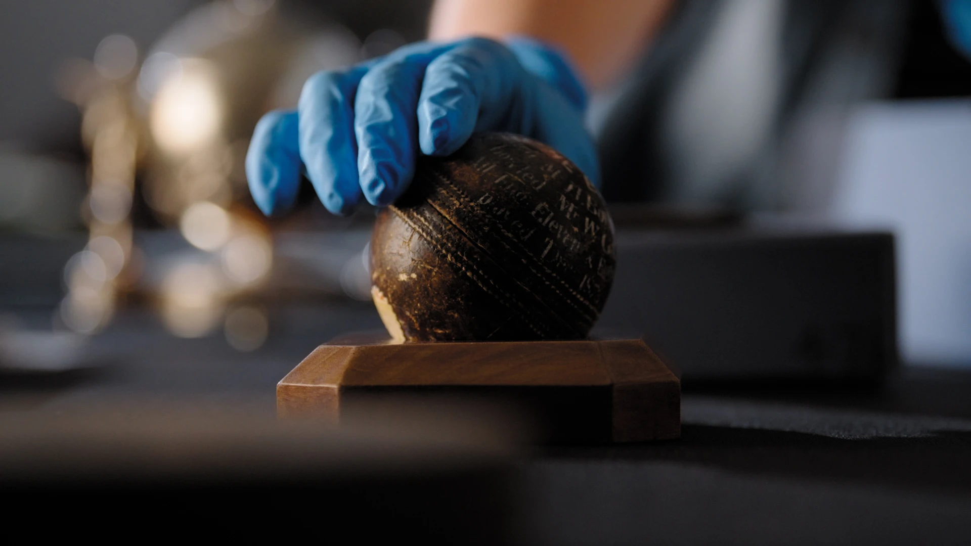 Keepers' Collection Tour A ball housed within the Keepers' Collection in the Australian Sports Museum