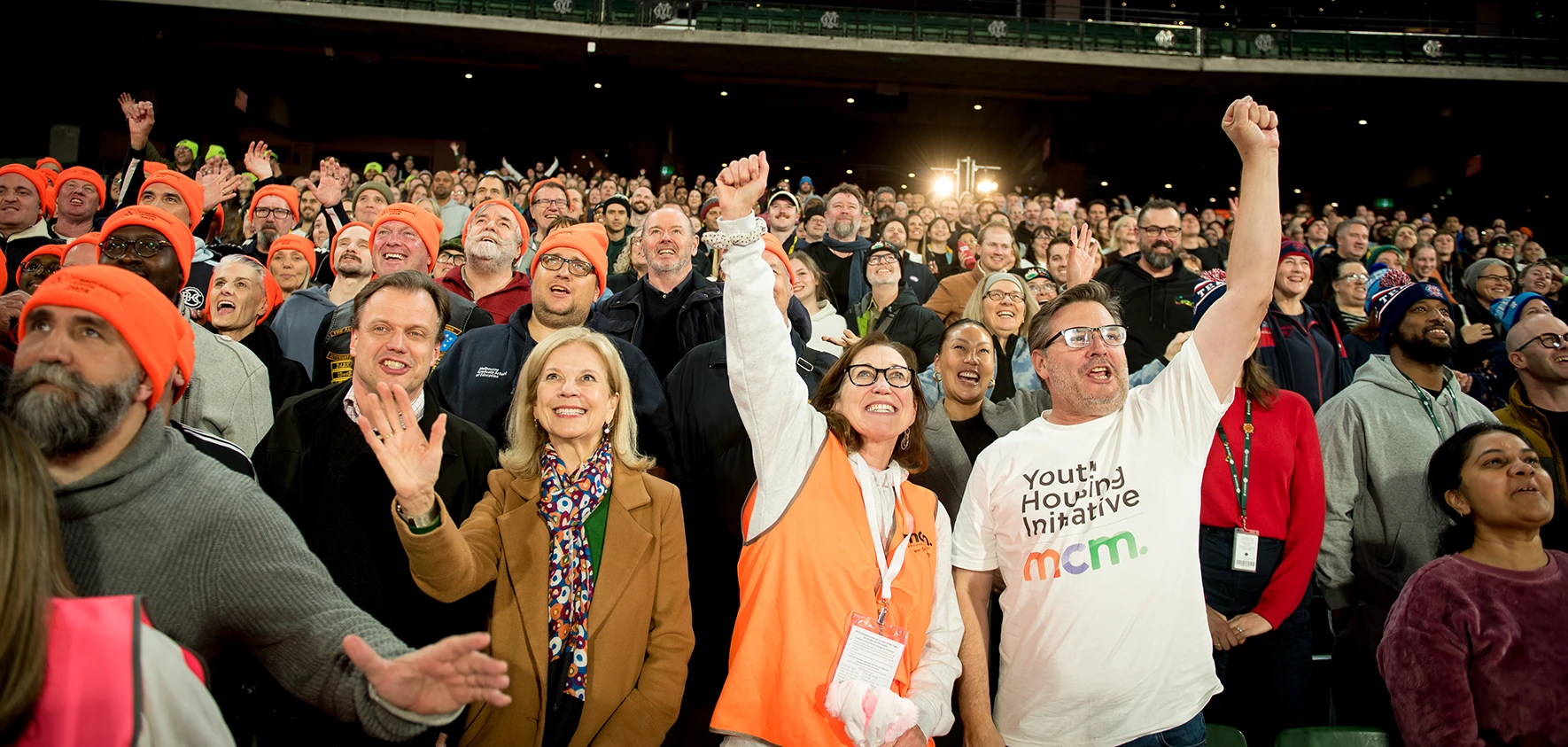 Patrons enjoying Sleep at the 'G in the stands of the MCG