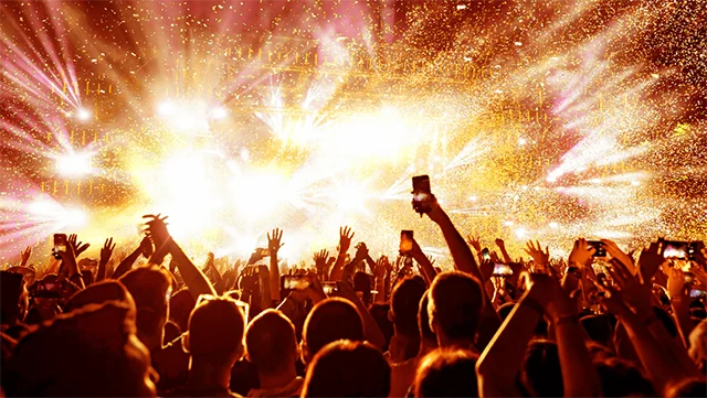 Bright lights of a concert