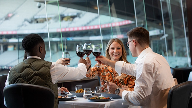 Patrons dine in the Committee Room by Grossi at the MCG Patrons dine in the Committee Room by Grossi at the MCG