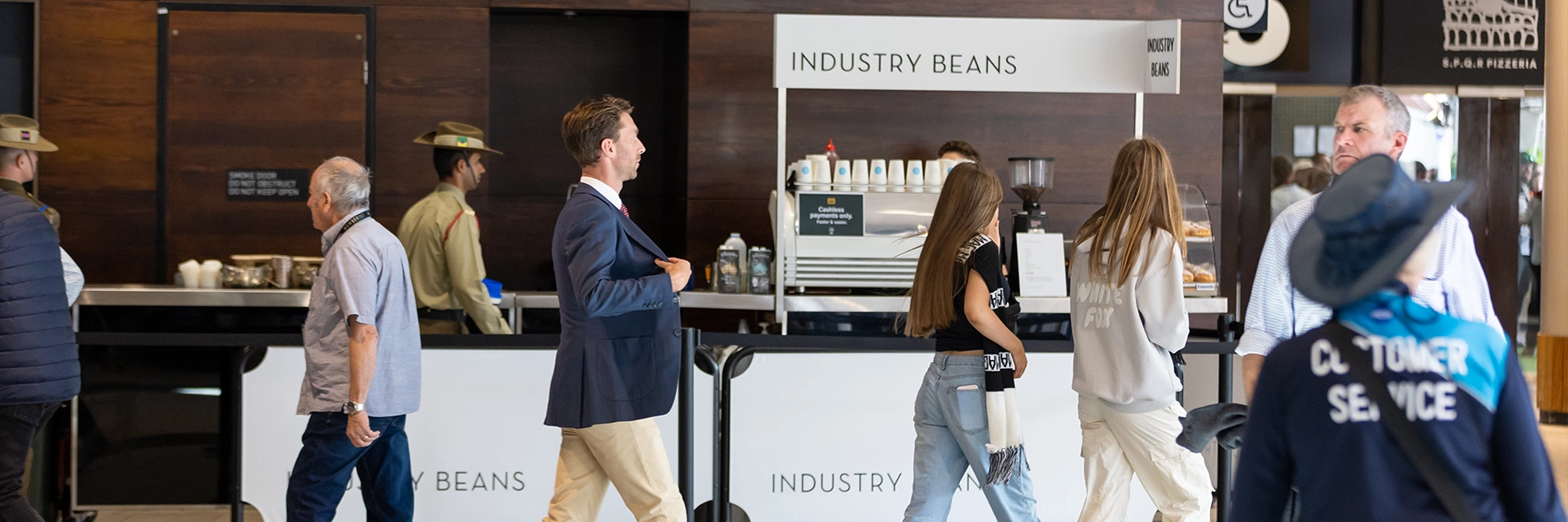 An Industry Beans coffee cart at the MCG An Industry Beans coffee cart at the MCG