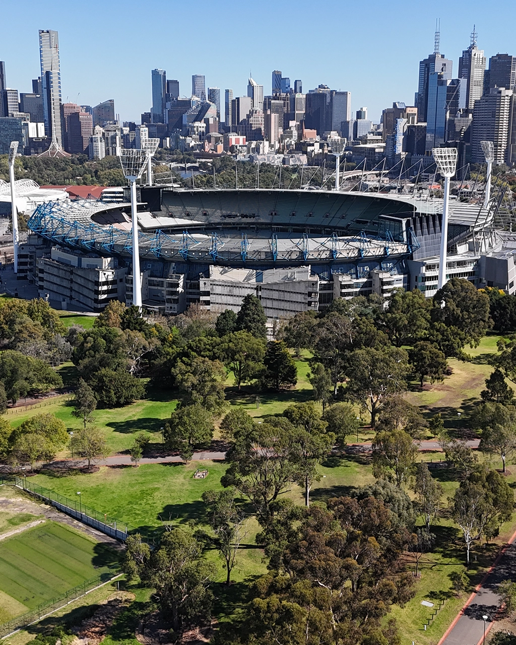 The MCG and Yarra Park An aerial view of the MCG and Yarra Park