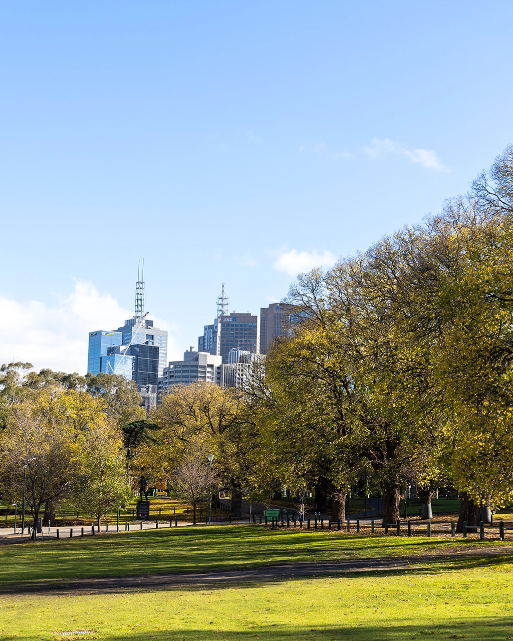 Yarra Park A view of the Melbourne CBD from Yarra Park
