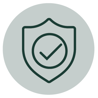 Shield with tick icon