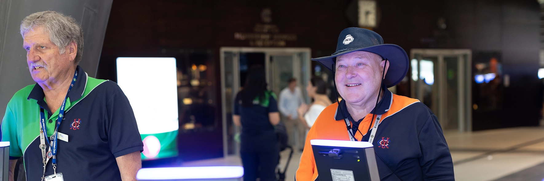 MCG staff members work at the gate on an MCG game day MCG staff members work at the gate on an MCG game day