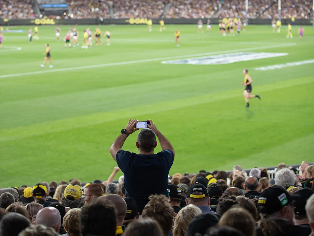 Crowd at a stadium AFL game